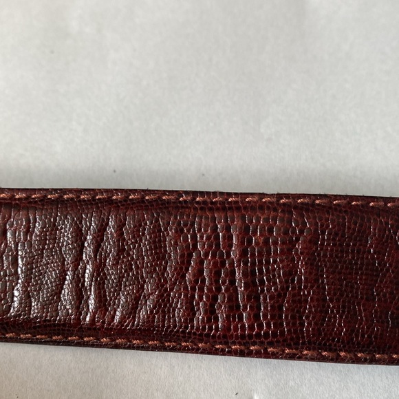Italian brown leather belt 33.5-37.5” - Picture 6 of 6